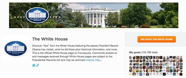 White House en Foursquare