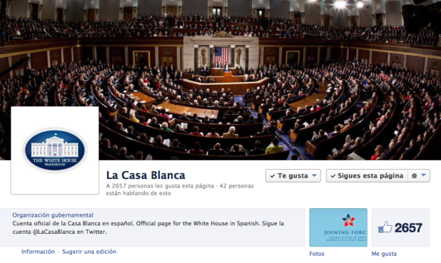 Facebook de La Casa Blanca en español