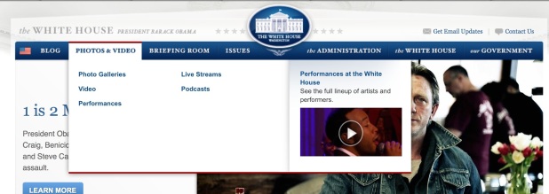 Videos en la web de la Casa Blanca